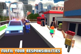 Blocky Police Dad Family: Criminals Chase Game截图3