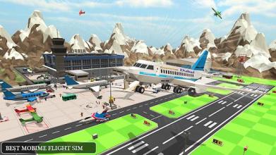 Flight Simulator : Blocky Airplane Pilot 3D Free ✈截图1