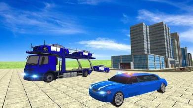 US Police Limousine Car: ATV Quad Transporter Game截图5