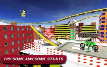 Rooftop Tricky Bike Stunts 3D截图4