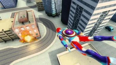 Iron Captain Superhero Rescue Flying City截图2