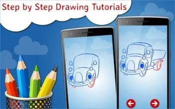 How to Draw Cartoon Cars Step by Step Drawing App截图4