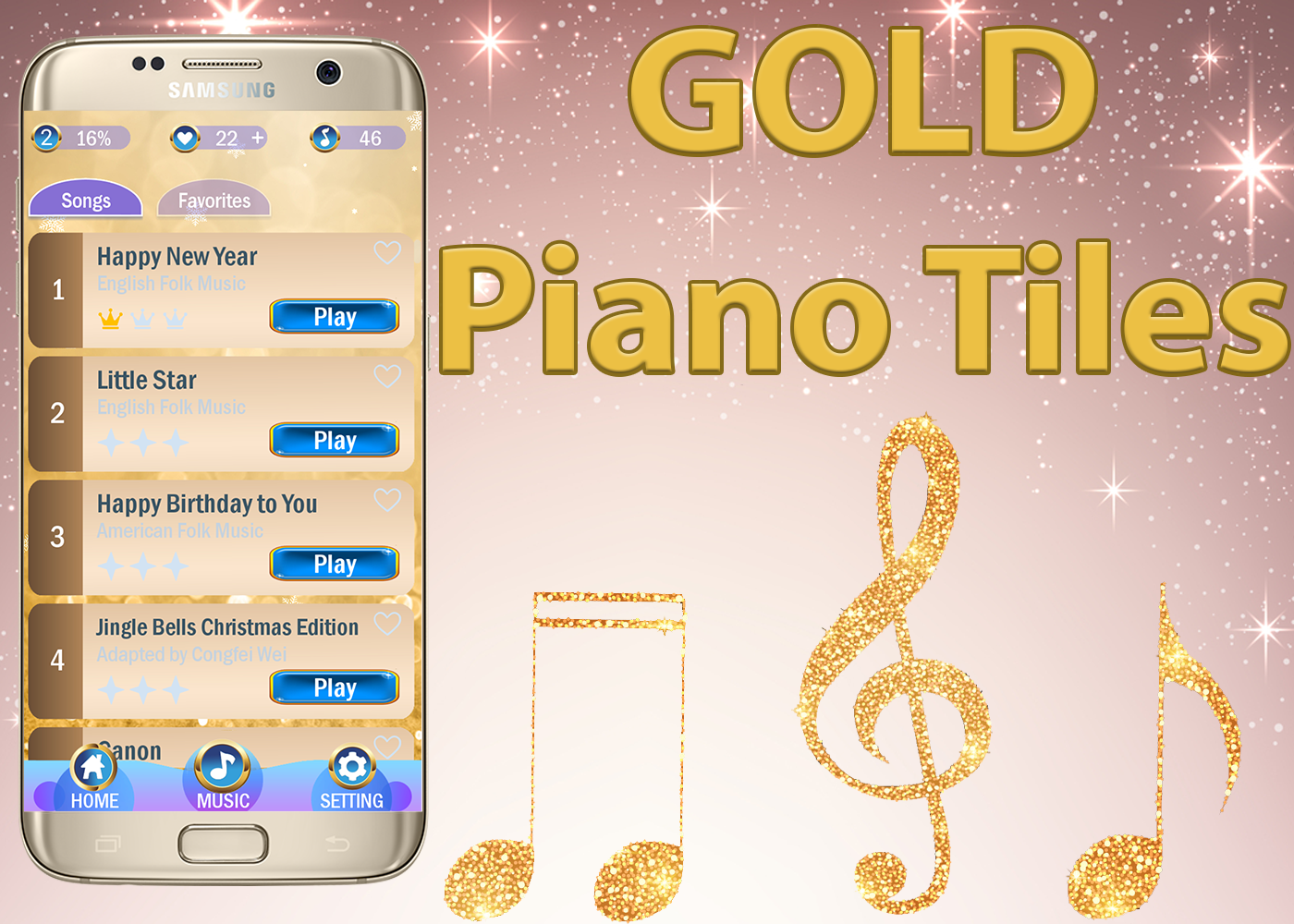 Gold Piano Tiles 2截图1