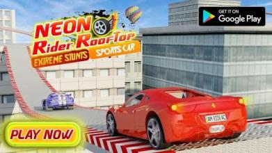 Neon Rider Rooftop - Extreme Stunts Sports Car截图5