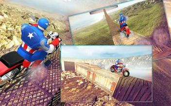 Moto Racing Superhero Games Impossible Bike Stunts截图2