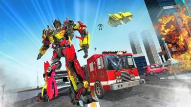 Truck Robot Fire Fighter Real War Simulator截图1