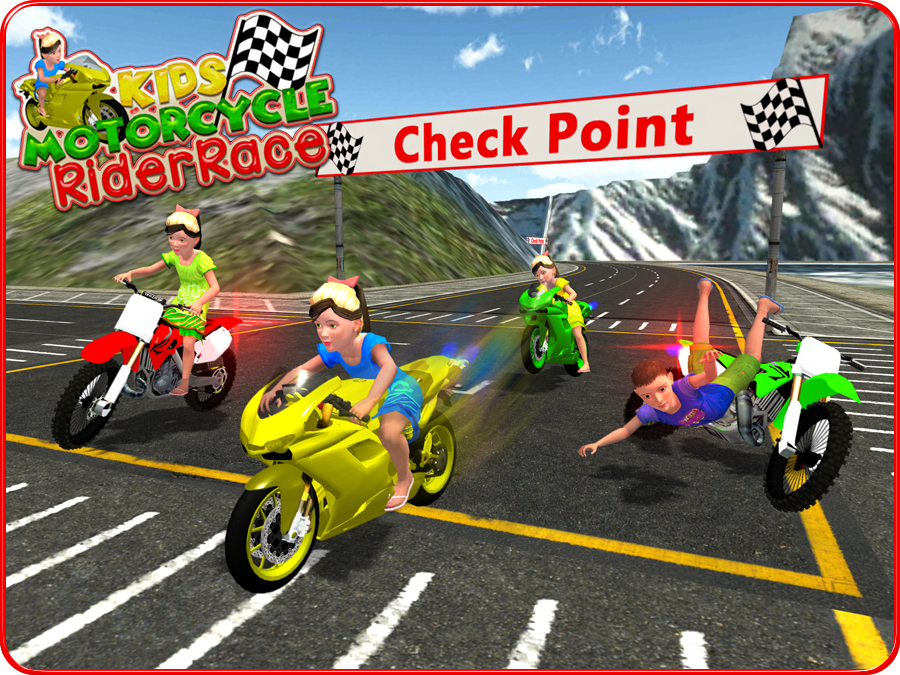 Kids MotorBike Rider Race 3D截图2