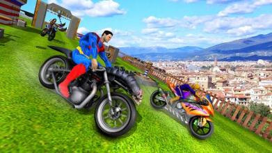 Superhero Color Bike Line Rider Highway Stunts截图2