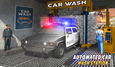 Police Car Wash Service: Gas Station Parking Games截图4