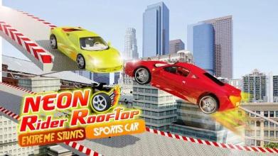 Neon Rider Rooftop - Extreme Stunts Sports Car截图2