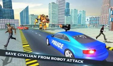 US Police Car Robot Wild Horse Transformation Game截图4