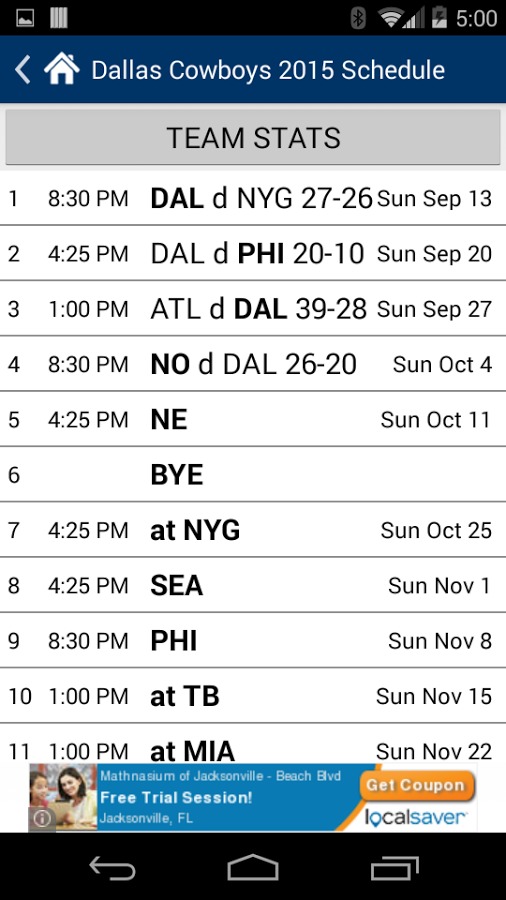 2014 Football Schedule截图3