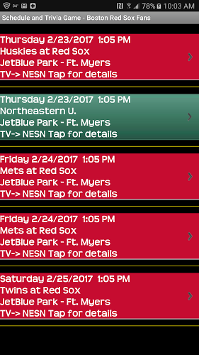 Schedule - Boston Red Sox fans截图2