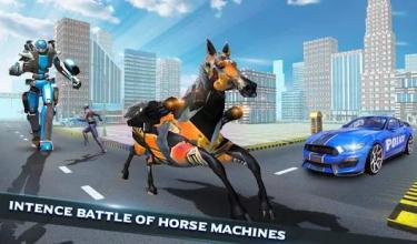 US Police Car Robot Wild Horse Transformation Game截图2