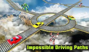 Impossible Race Car Driving Stunts Transform Robot截图1