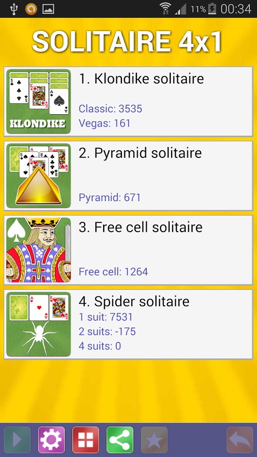 Solitaire 4x1截图2