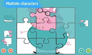 Pepa and Pig Jigsaw Puzzle Game para niños截图4