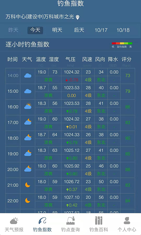 钓鱼天气预报v1.4.1截图1