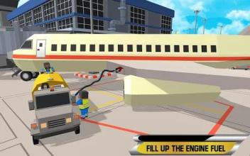 Blocky Airport Ground Flight Staff Simulator Game截图5