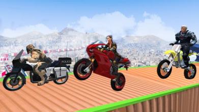 Impossible Mega Ramp Moto Bike Rider: Superhero 3D截图2