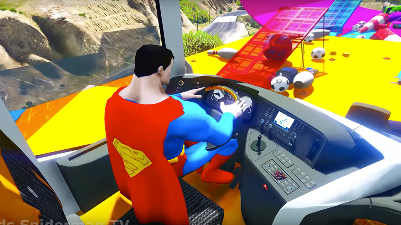 Superheroes Bus Stunts Racing截图2
