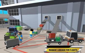 Blocky Airport Ground Flight Staff Simulator Game截图3