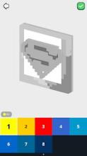 3D Superhero Color by Number Pixel Art Drawing截图1