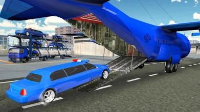 US Police limousine Car Quad Bike Transporter Game截图2