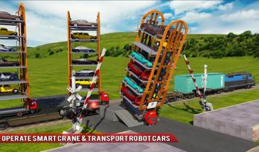 Robo Car Transform: Train Transport Smart Crane 3D截图5