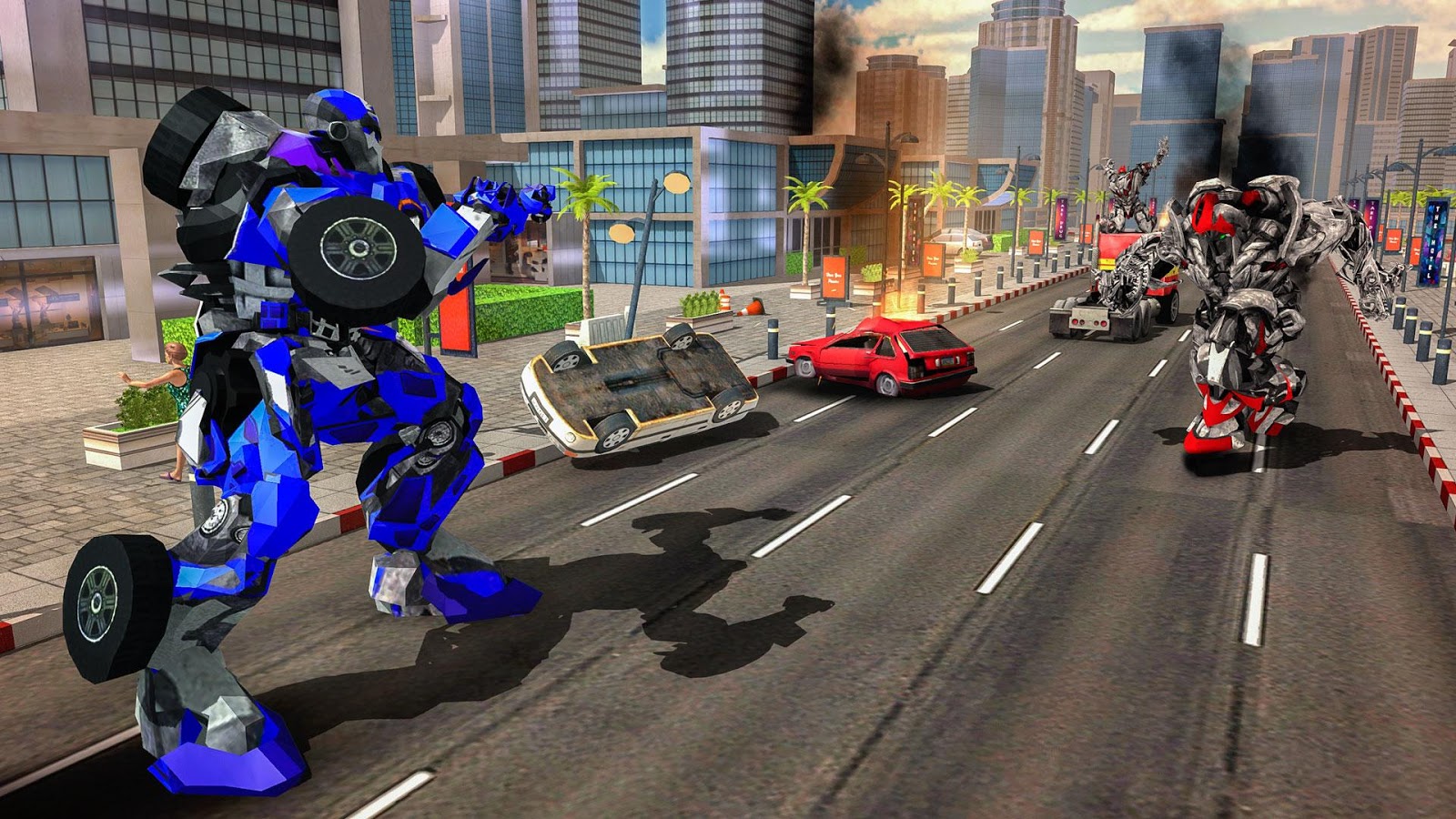 Flying Robot Bike Police Robot Transformation Game截图1