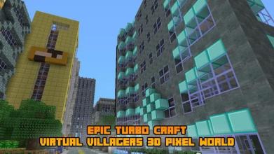 Epic Turbo Craft: Virtual Villagers 3D Pixel World截图2