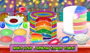 Unicorn Cake Games: New Rainbow Doll Cupcake截图2