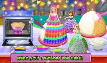 Unicorn Cake Games: New Rainbow Doll Cupcake截图3