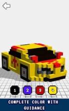 Cars 3D Color by Number: Voxel, Pixel Art Coloring截图2