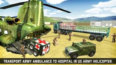 US Army Transporter Rescue Ambulance Driving Games截图4