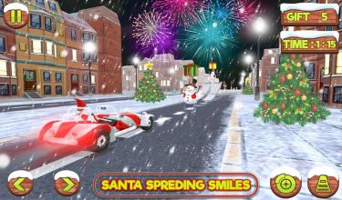 Santa Claus Stunt Car Christmas Gift Delivery截图1