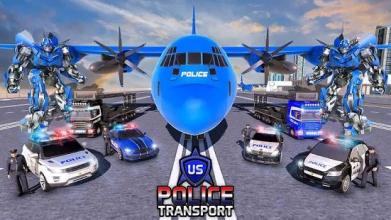 US Police Transform Robot - Police Plane Transport截图2