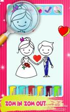 Bride and Groom Wedding Coloring Pages截图4