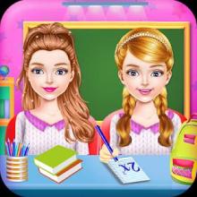 Twins Sisters Girls School First Day at Classroom截图4