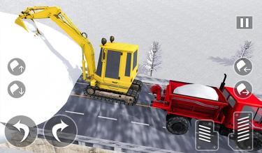 City Snow Blower Truck Excavator Snow Plow Games截图2