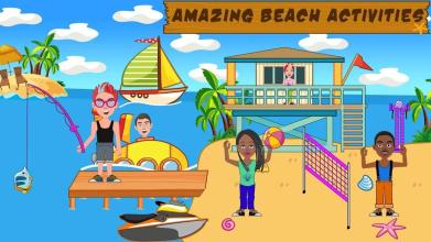 Pretend Play Beach Life: Fun Town picnic Games截图2