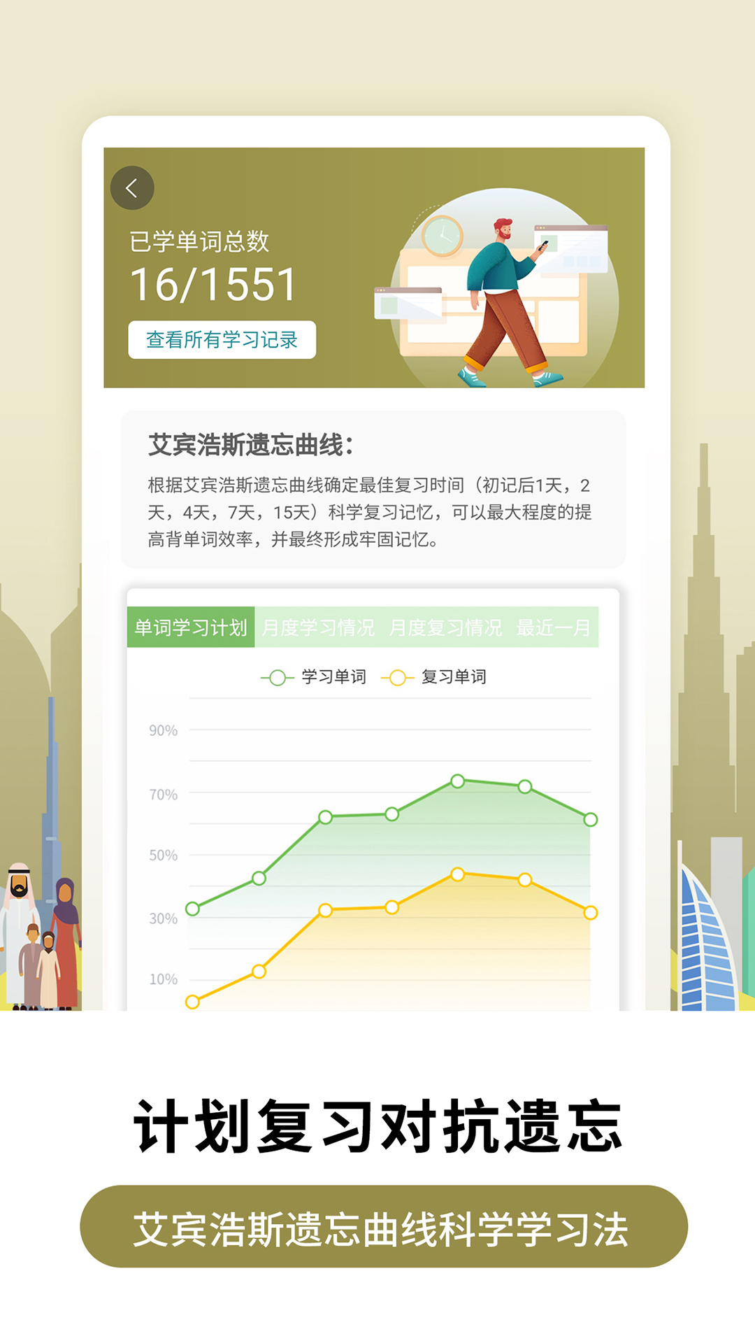 萊特阿拉伯語學習背單詞截圖預覽