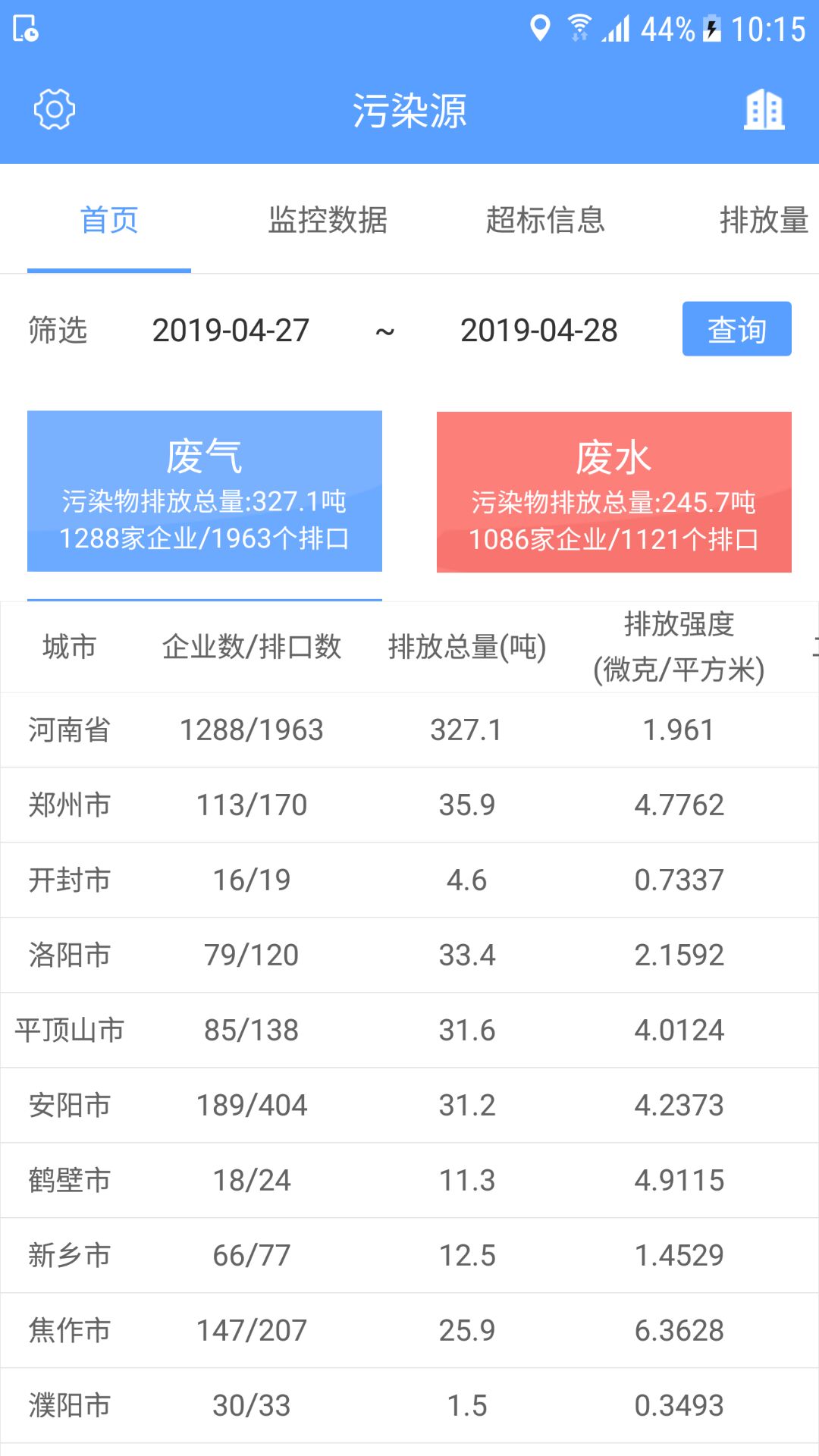 污染源移动查询截图1