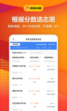 前途問鹿高考志愿填報截圖