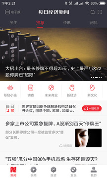 每日經(jīng)濟(jì)新聞截圖