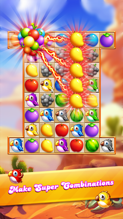 Sweet Fruits & pets best match 3 puzzle截图4