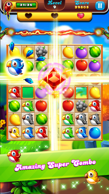 Sweet Fruits & pets best match 3 puzzle截图3