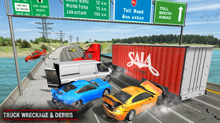 Ultimate Car Crash Bridge Loop截图5