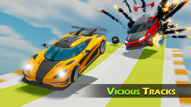 Mega Ramp Stunts Cars Game截图2