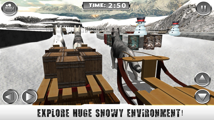 Winter Snow Dog Sledding Ski Simulator 3D截图2